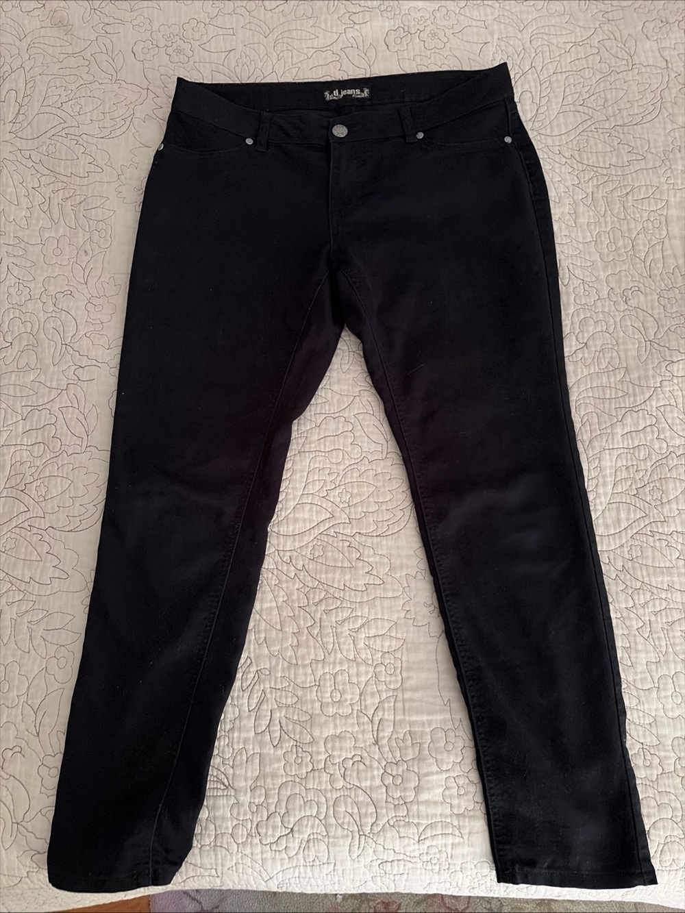 d.jeans black cotton straight pants size 12